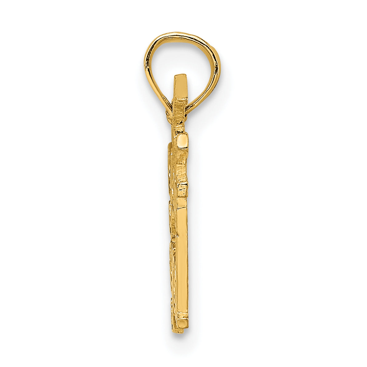 10K Yellow Gold 10K Solid Polished Golf Gal Charm