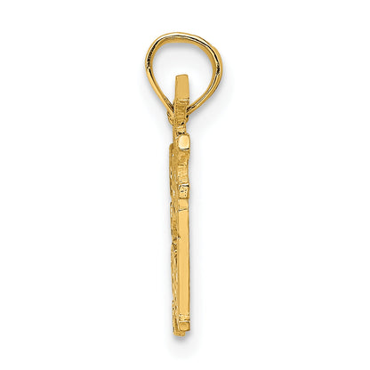 10K Yellow Gold 10K Solid Polished Golf Gal Charm