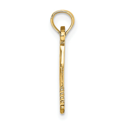10K Yellow Gold 10K Solid Polished 3-D Tennis Racquet Charm