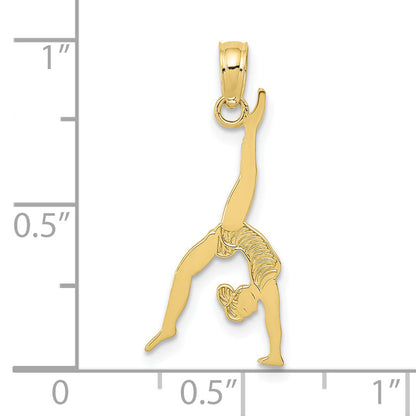 10K Yellow Gold 10K Solid Polished Gymnast Pendant