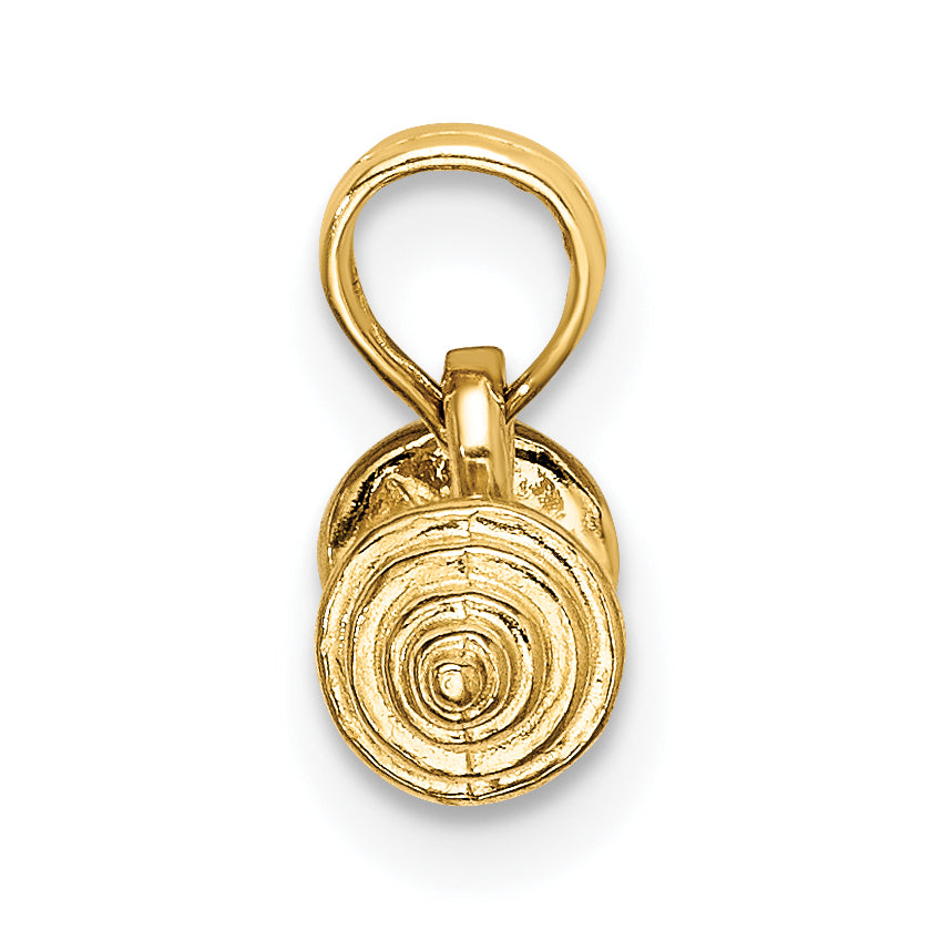 10K Yellow Gold 10K Solid Polished 3-D Dumbbell Charm