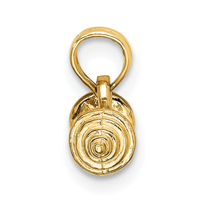 10K Yellow Gold 10K Solid Polished 3-D Dumbbell Charm