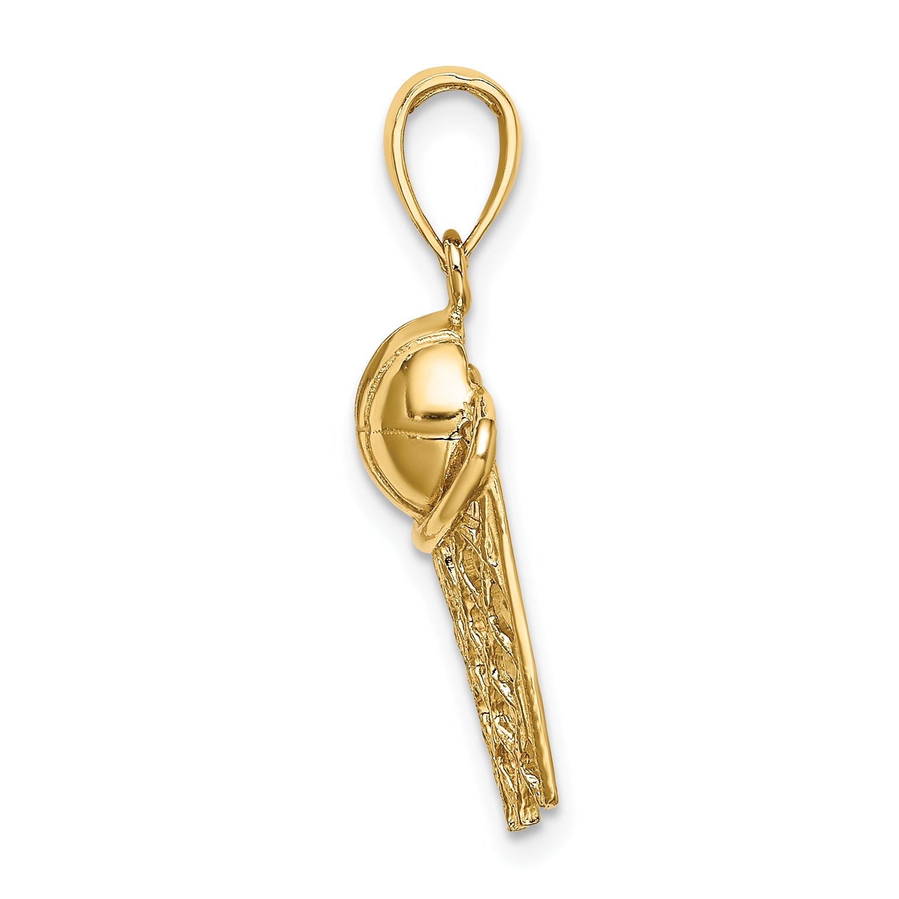 10K Yellow Gold 10K Polished Basketball And Net Charm