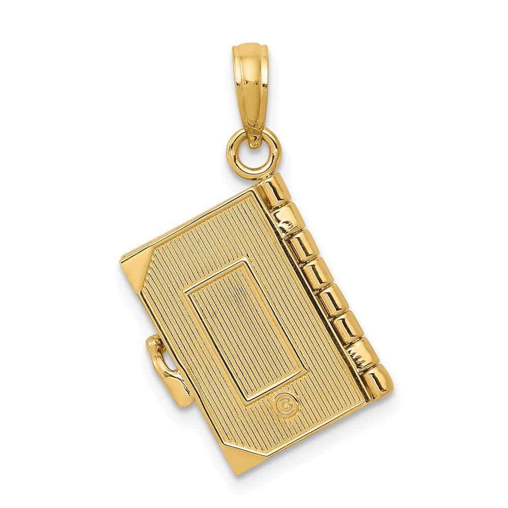 10K Yellow Gold 10K 3D Lords Prayer Bible Pendant