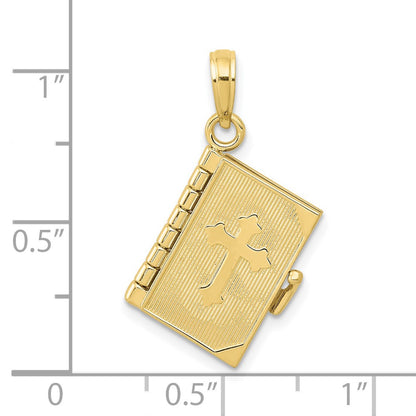 10K Yellow Gold 10K 3D Lords Prayer Bible Pendant