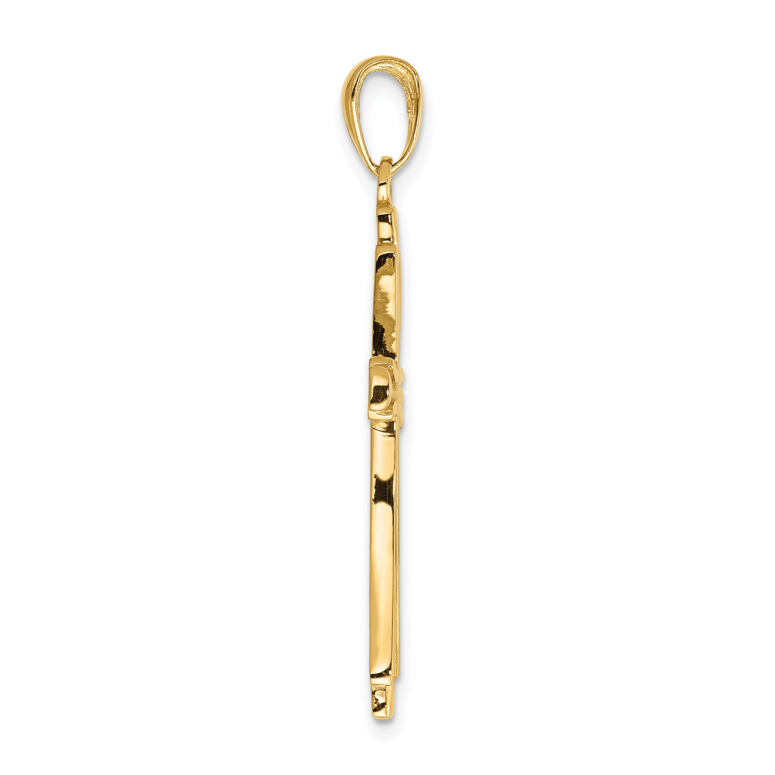 10K Yellow Gold 10K Polished Solid Cross Pendant
