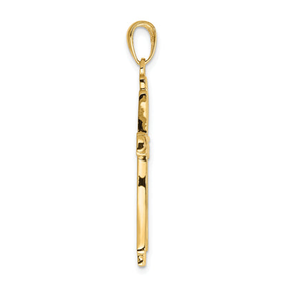10K Yellow Gold 10K Polished Solid Cross Pendant