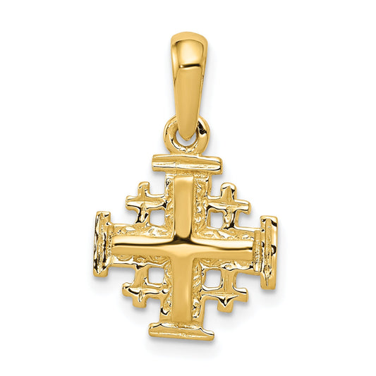10K Yellow Gold Jerusalem Cross Charm
