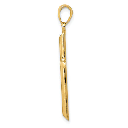 10K Yellow Gold Tubular Cross Pendant