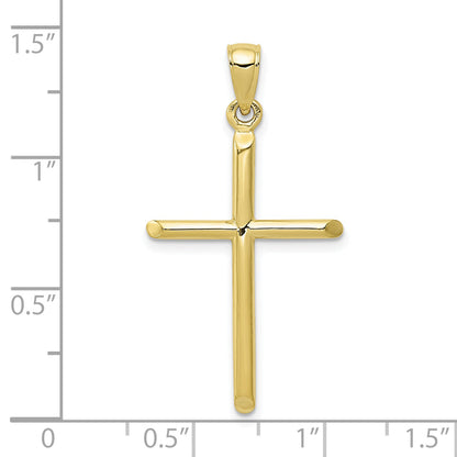 10K Yellow Gold Tubular Cross Pendant