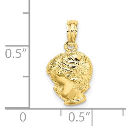 10K Yellow Gold Boy Head Charm