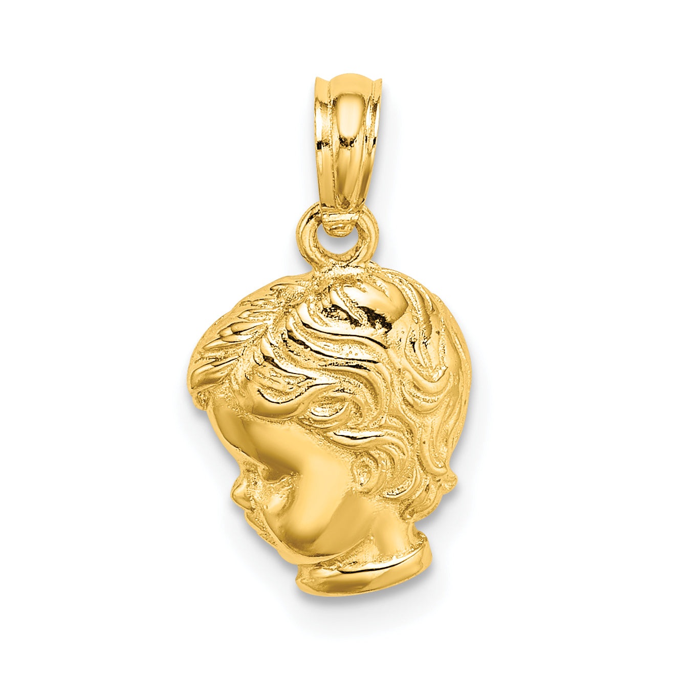 10K Yellow Gold Boy Head Charm