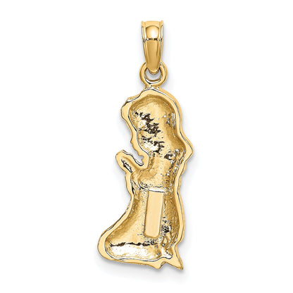 10K Yellow Gold Praying Girl Charm