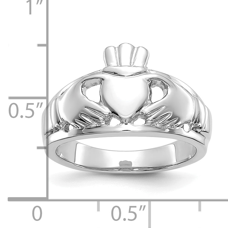 10K White Gold Ladies Claddagh Ring