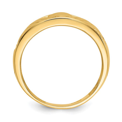10K Yellow Gold Polished Men'S Claddagh Band