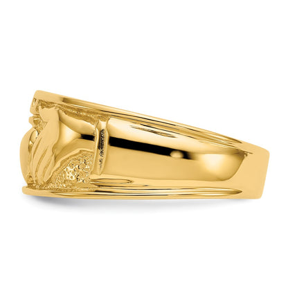 10K Yellow Gold Polished Men'S Claddagh Band