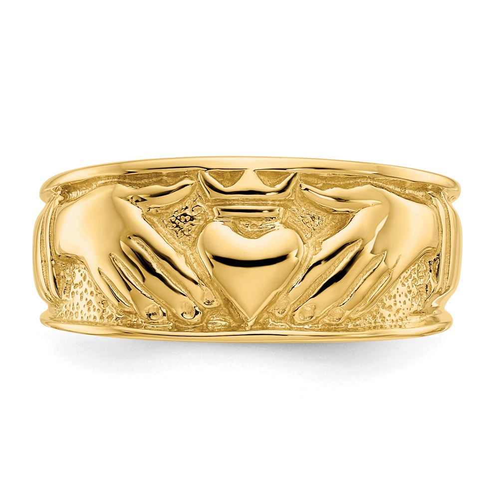 10K Yellow Gold Polished Men'S Claddagh Band