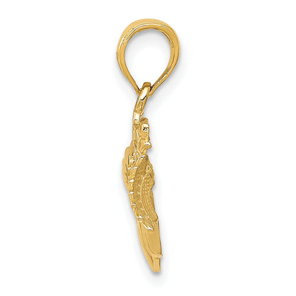 10K Yellow Gold Polished Claddagh Pendant