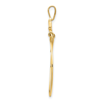 10K Yellow Gold Double Dolphins Charm Holder Pendant