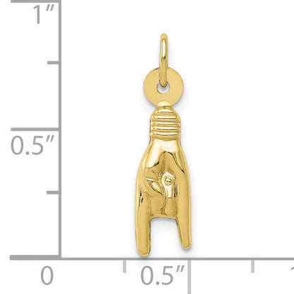 10K Yellow Gold Rock On Sign Charm