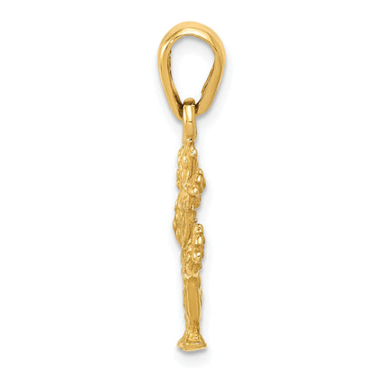 10K Yellow Gold 3-D Cactus Pendant
