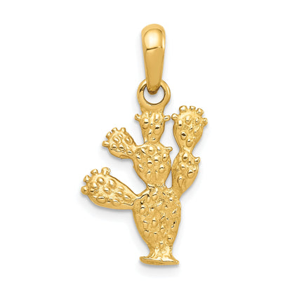 10K Yellow Gold 3-D Cactus Pendant