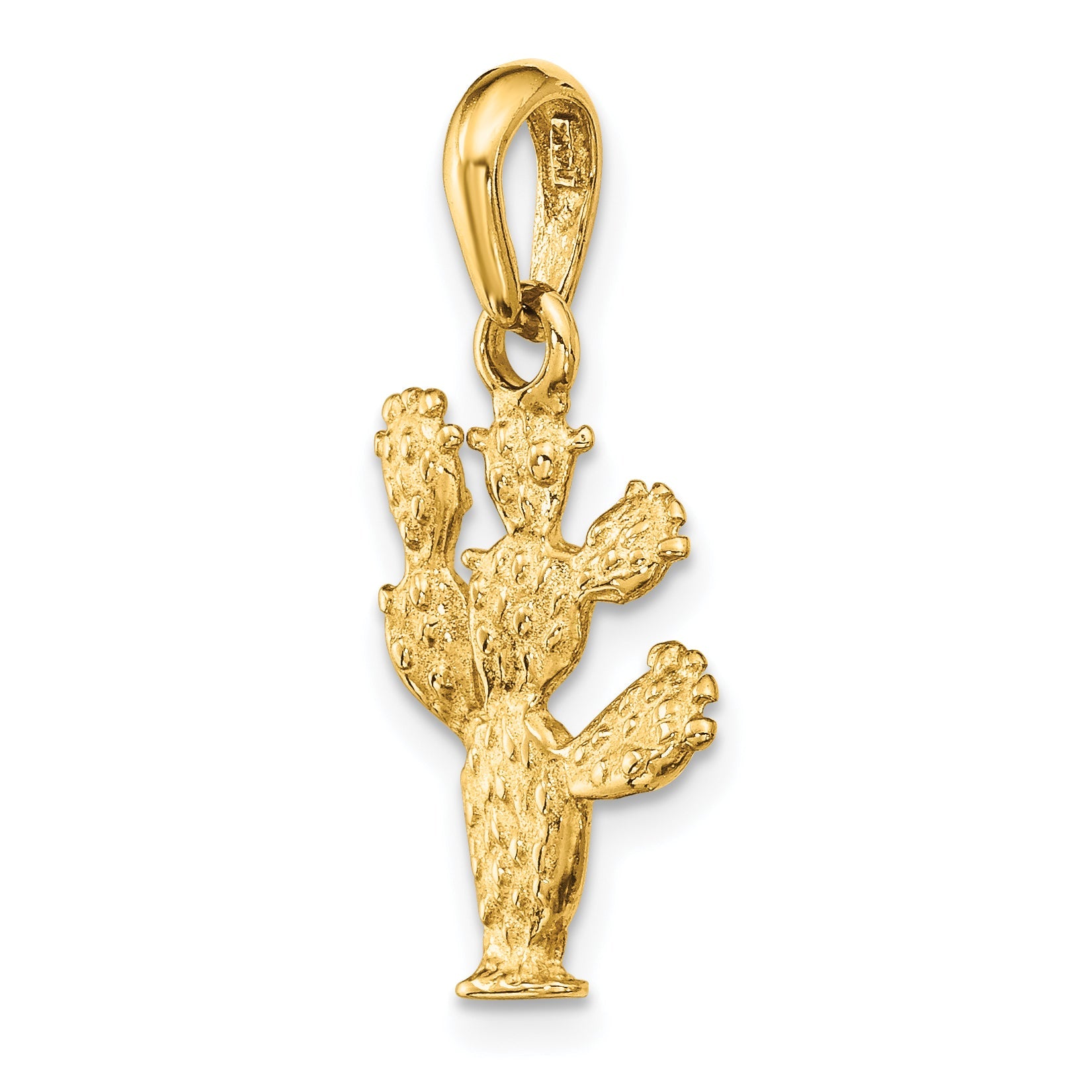 10K Yellow Gold 3-D Cactus Pendant