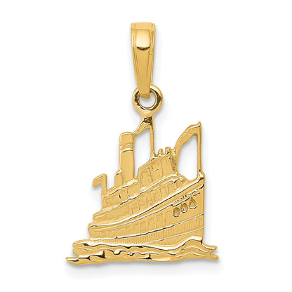 10K Yellow Gold 10K Cruise Ship Pendant