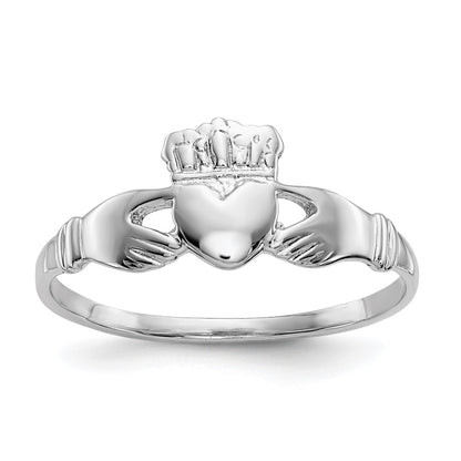 10K White Gold Ladies Claddagh Ring