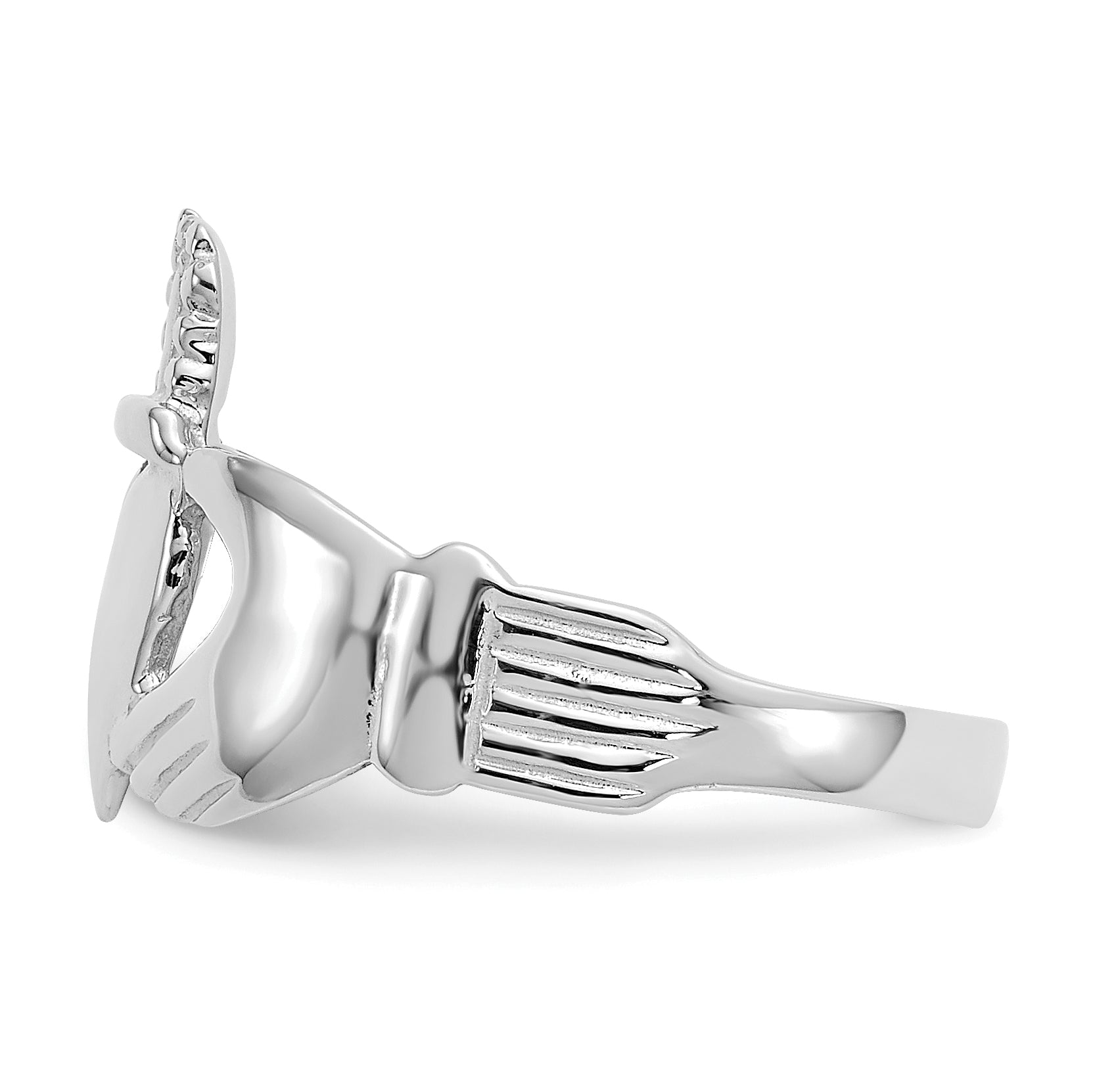 10K White Gold 10K Ladies Claddagh Ring