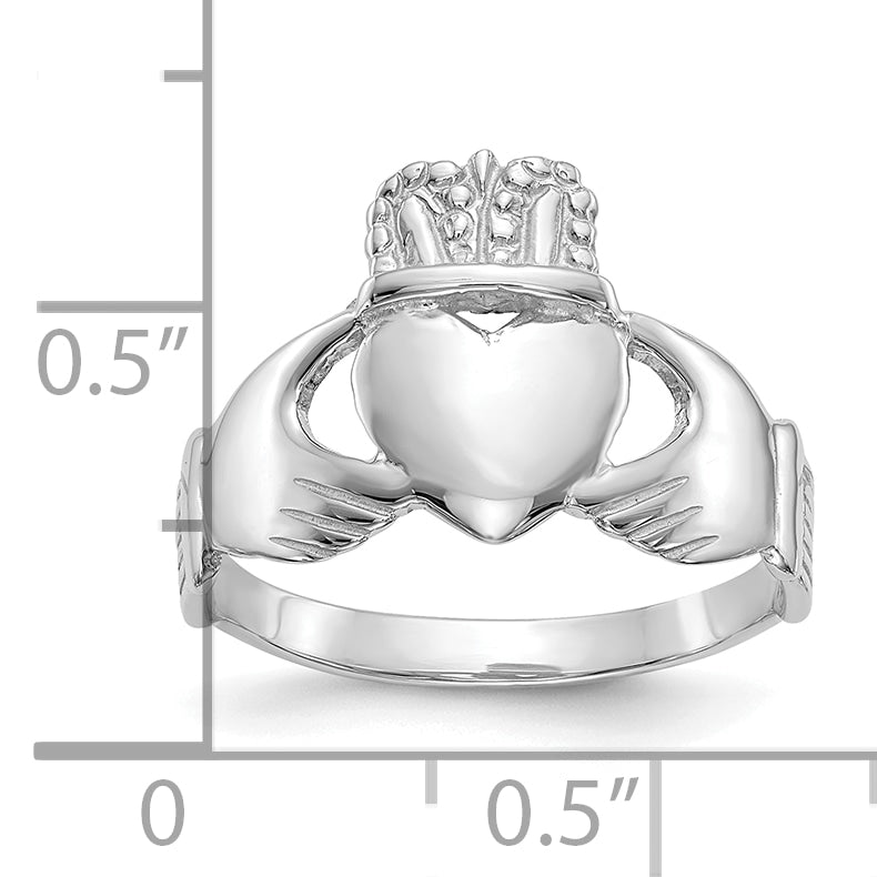 10K White Gold 10K Ladies Claddagh Ring