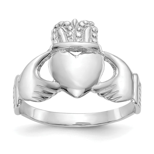 10K White Gold 10K Ladies Claddagh Ring