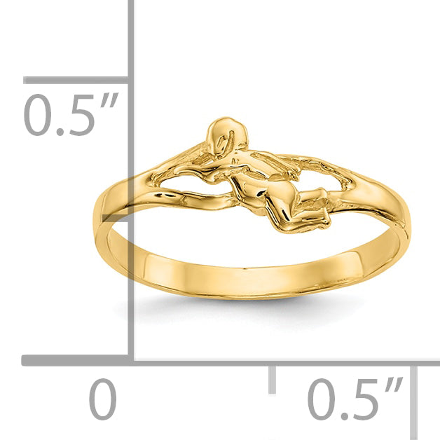 10K Yellow Gold 10K Angel Baby Ring