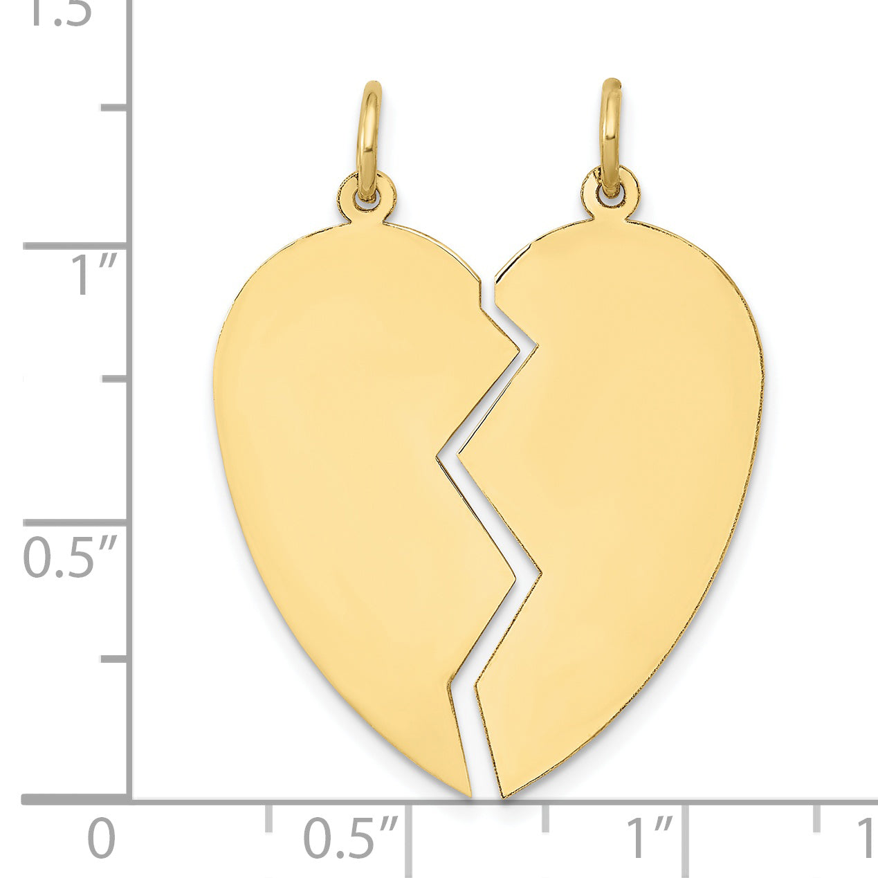 10K Yellow Gold 10K 2 Piece Heart Charm Set