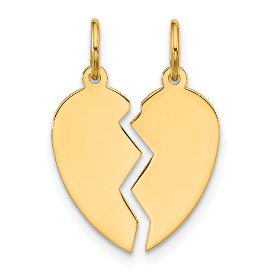 10K Yellow Gold 10K 2 Piece Extra Small Heart Charm