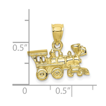 10K Yellow Gold 10K 3-D Locomotive Pendant
