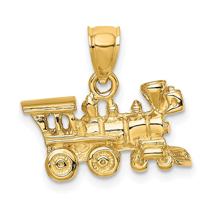 10K Yellow Gold 10K 3-D Locomotive Pendant