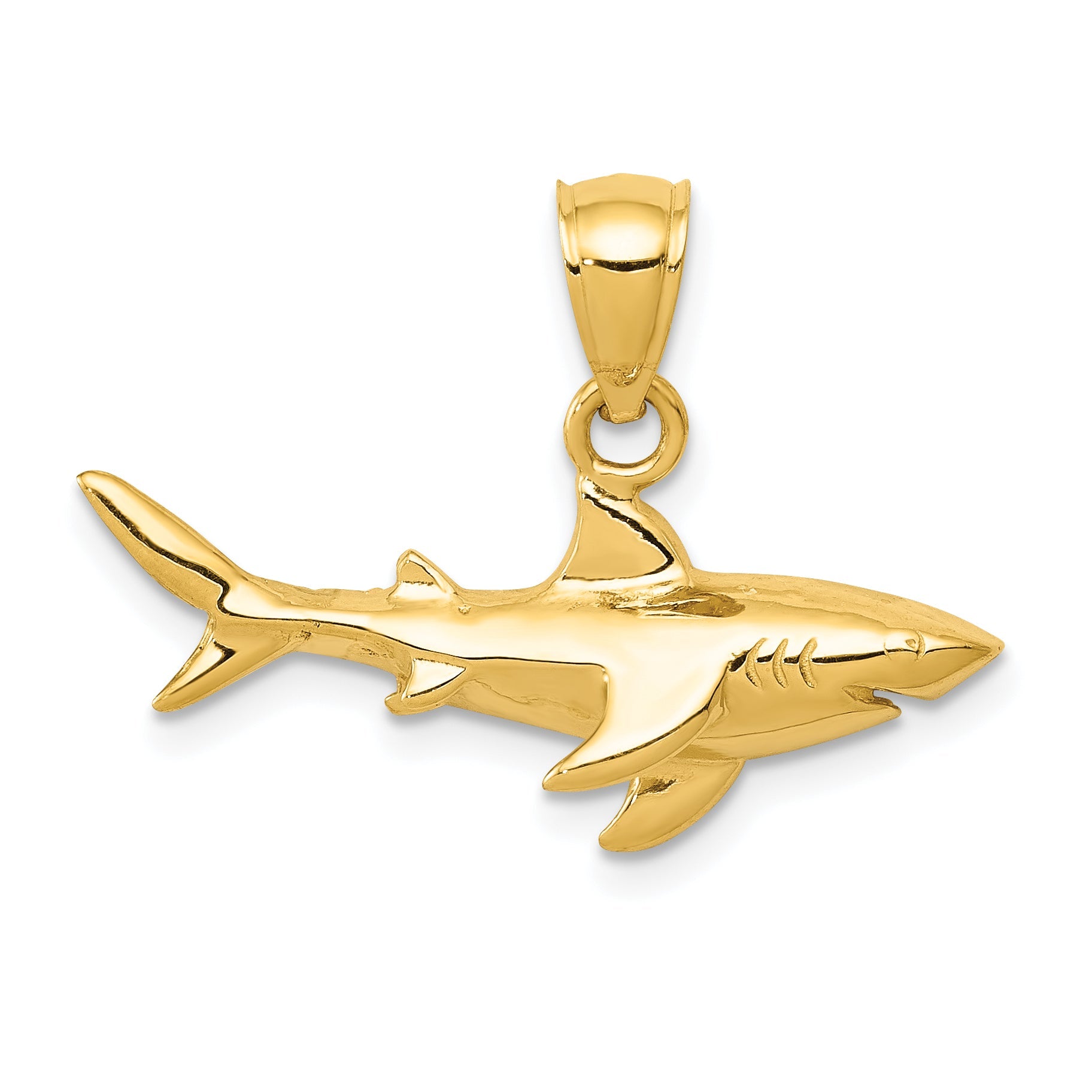 10K Yellow Gold 10K Shark Pendant
