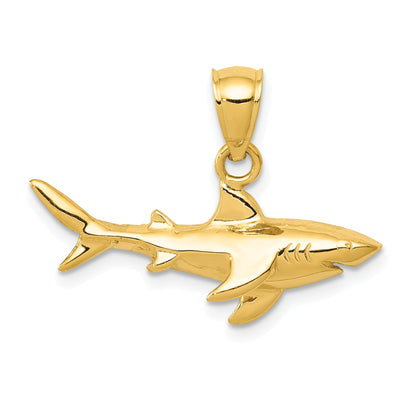 10K Yellow Gold 10K Shark Pendant