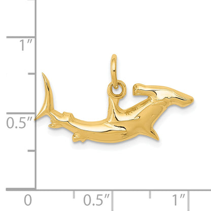 10K Yellow Gold Hammerhead Shark Charm