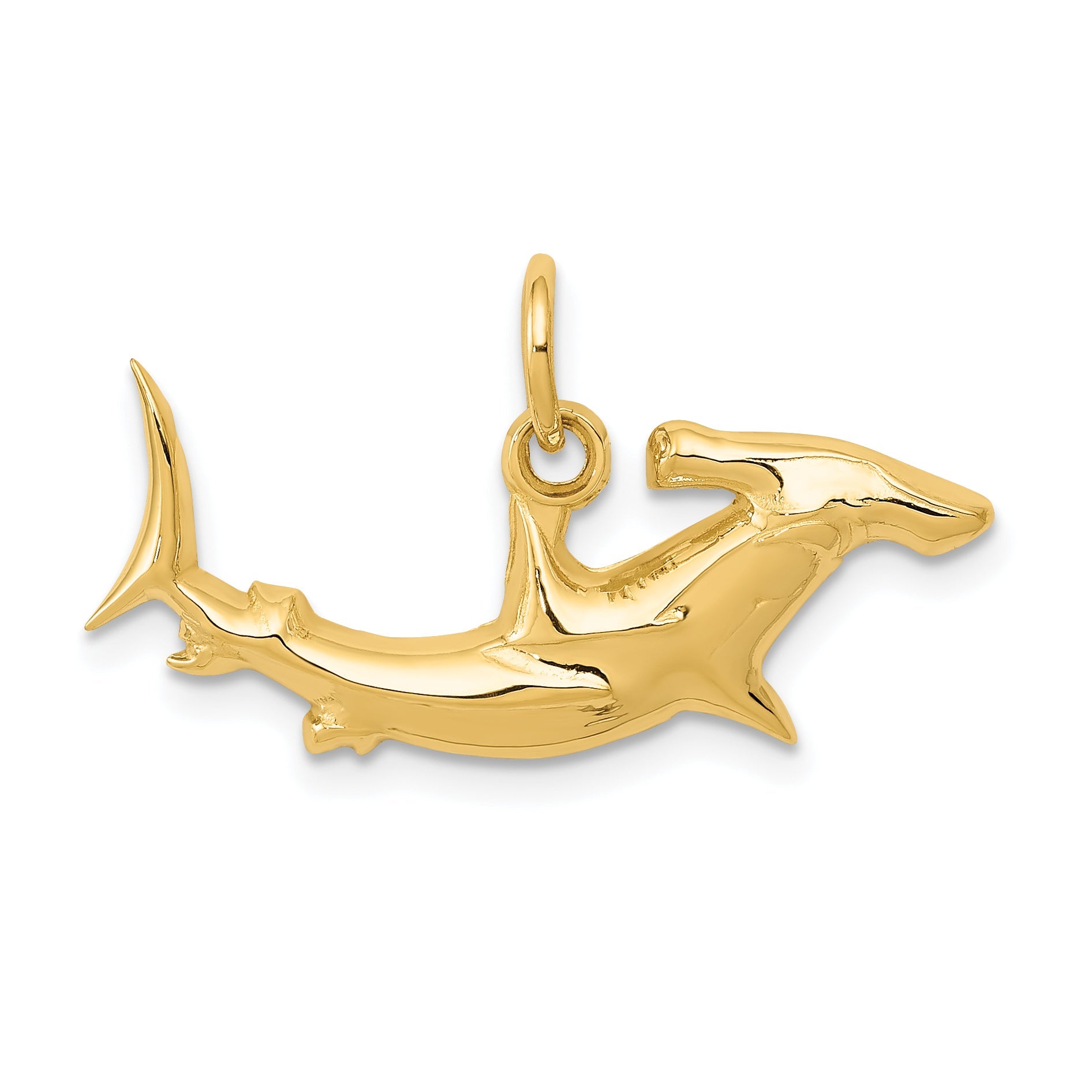 10K Yellow Gold Hammerhead Shark Charm