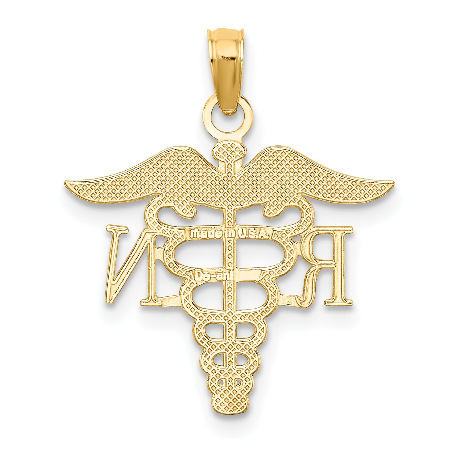 10K Yellow Gold 10K Rn Caduceus Pendant