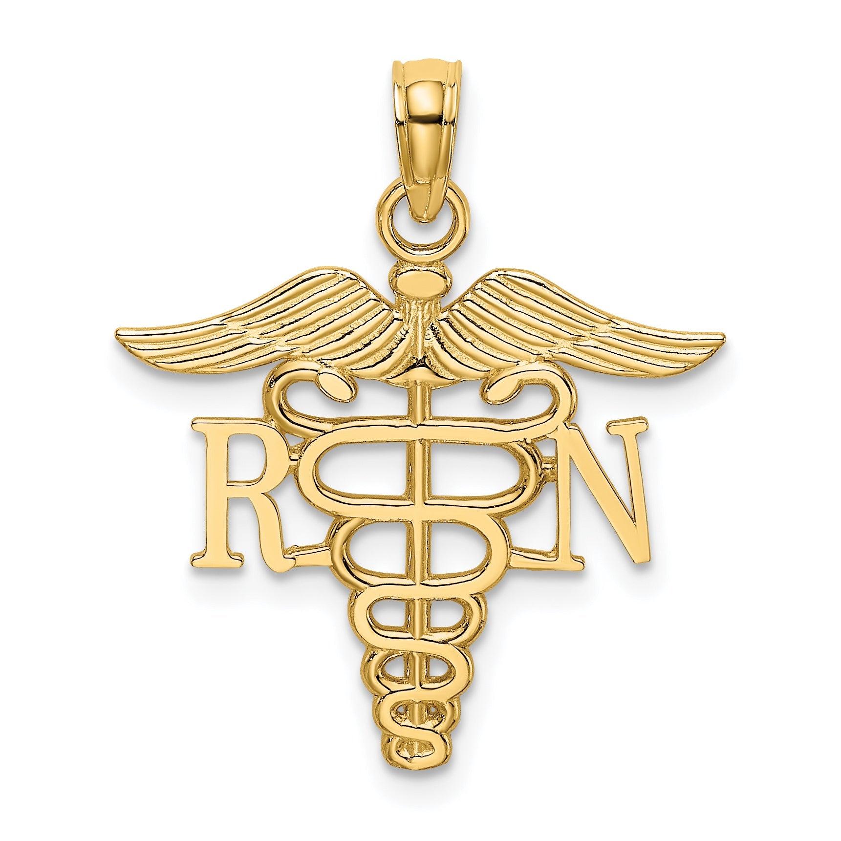 10K Yellow Gold 10K Rn Caduceus Pendant