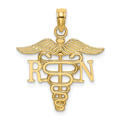10K Yellow Gold 10K Rn Caduceus Pendant