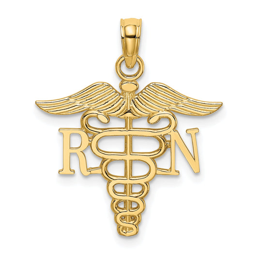 10K Yellow Gold 10K Rn Caduceus Pendant