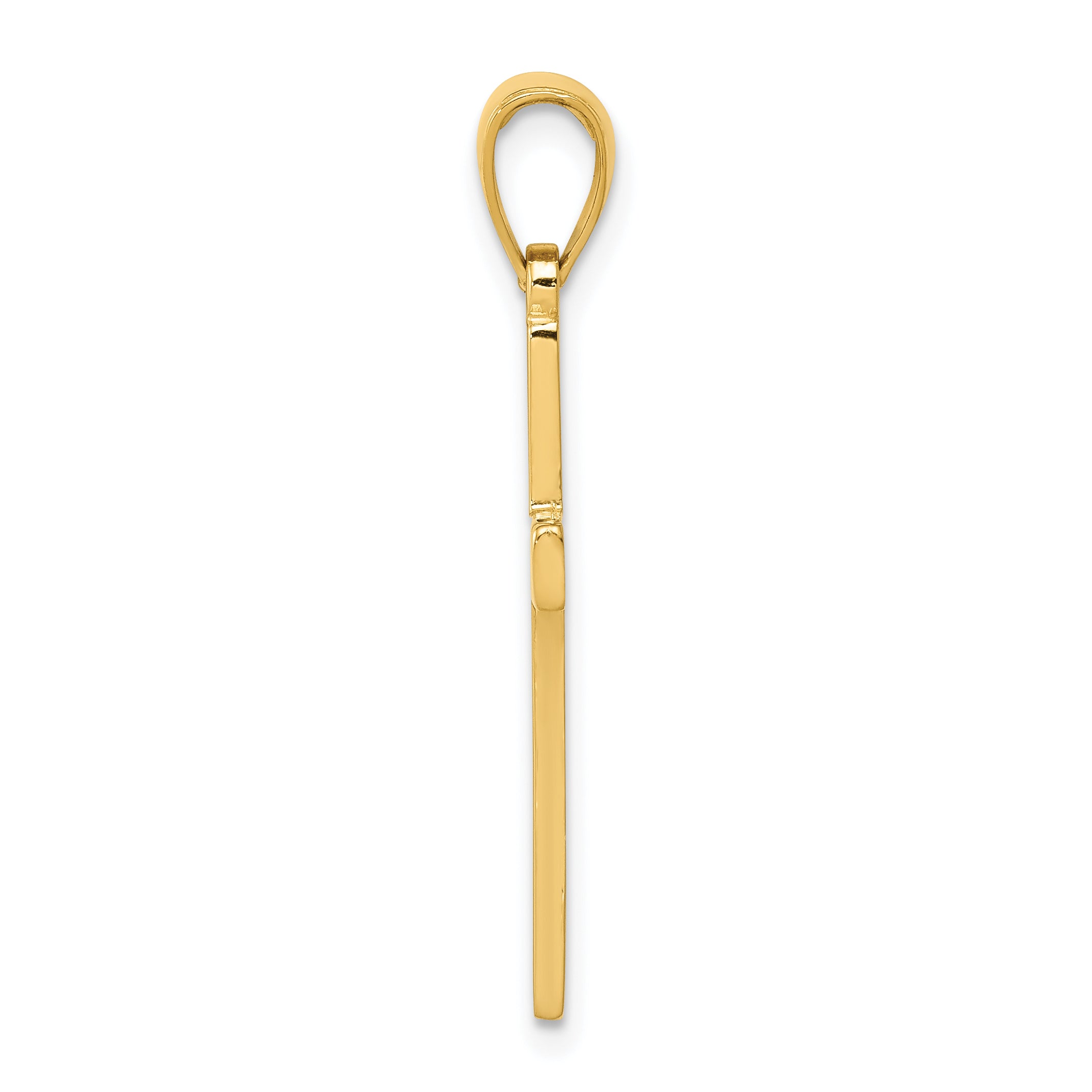 10K Yellow Gold Polished Cross Pendant