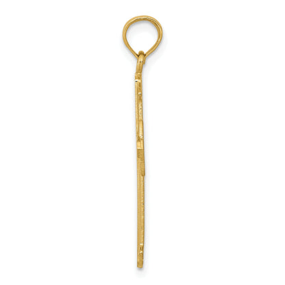 10K Yellow Gold Polished Cross Pendant