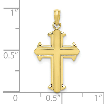 10K Yellow Gold Polished Cross Pendant
