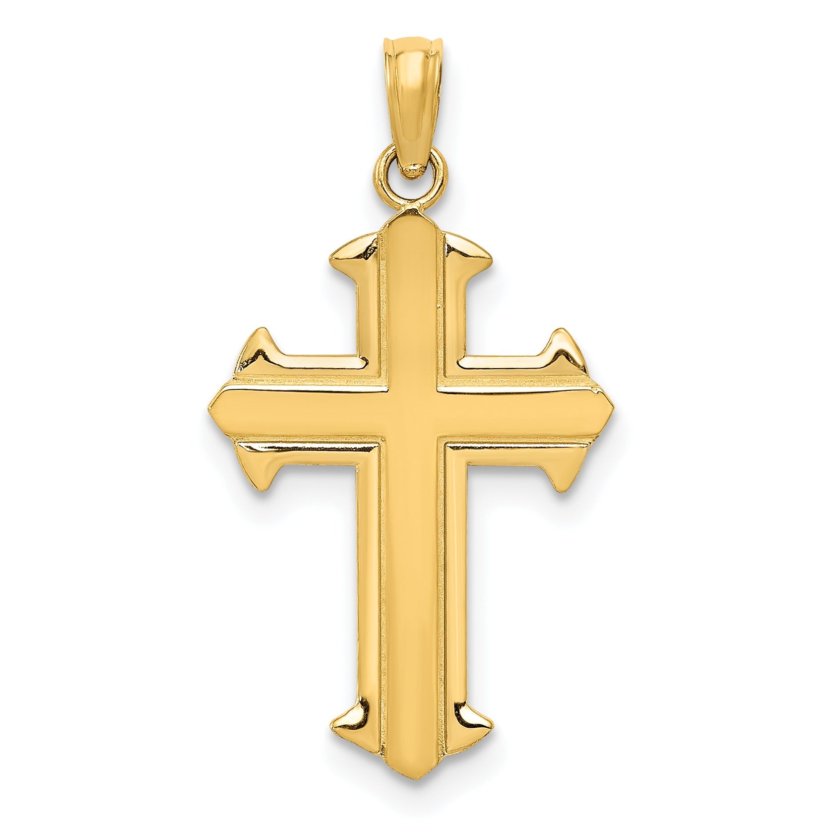 10K Yellow Gold Polished Cross Pendant