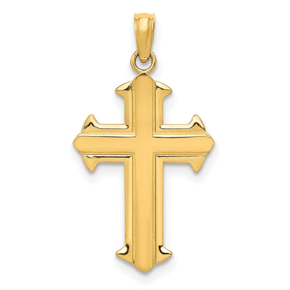 10K Yellow Gold Polished Cross Pendant